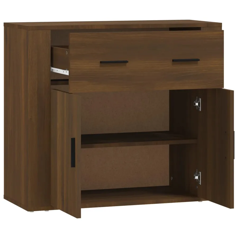 Buffet Chêne marron 80x33x70 cm Bois d'ingénierie - 4