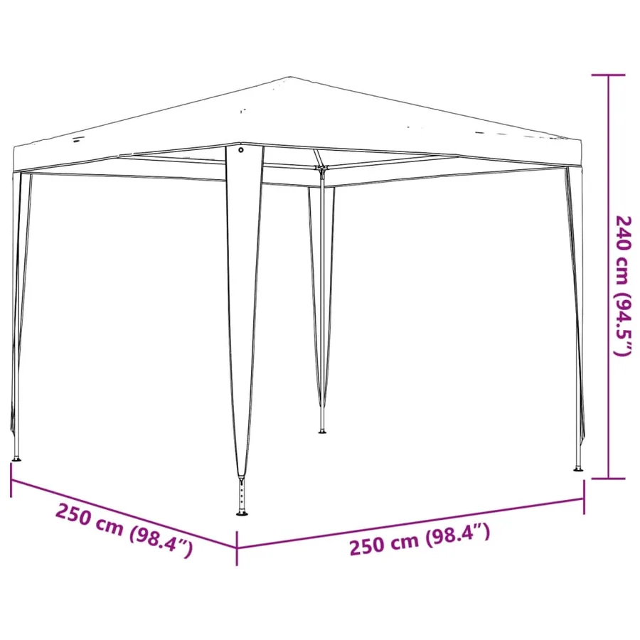 Tente de réception 2,5x2,5 m Blanc - 8