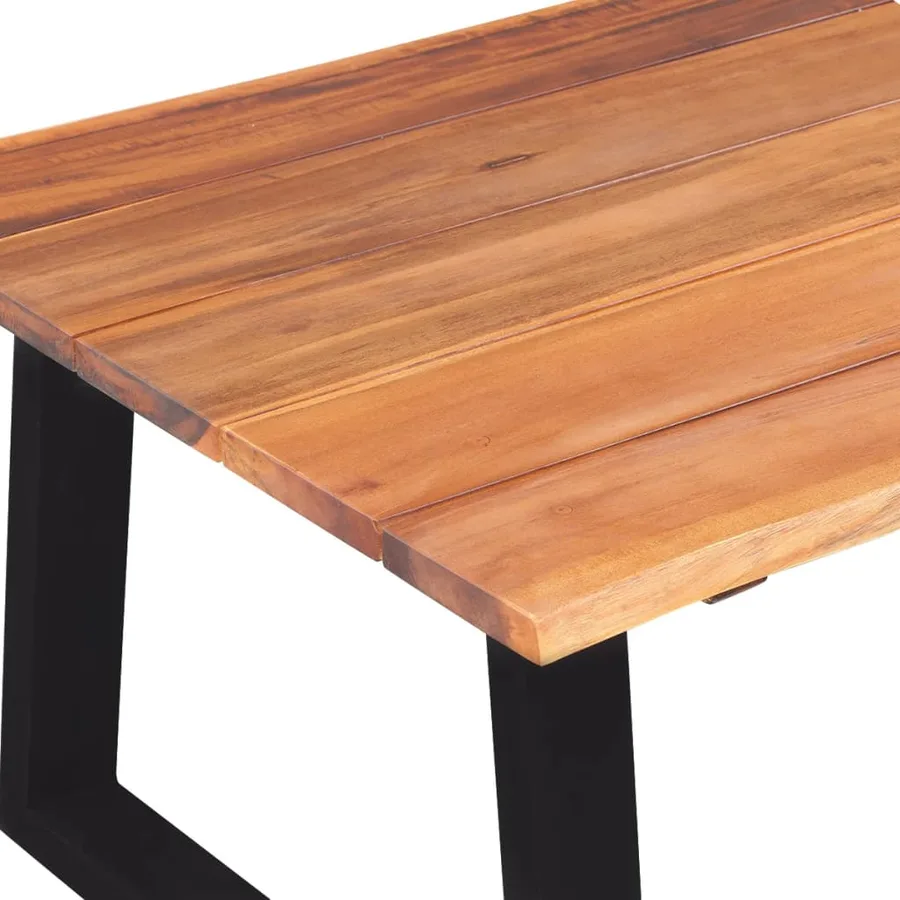 Table basse Bois d'acacia massif 110x60x40 cm - 5