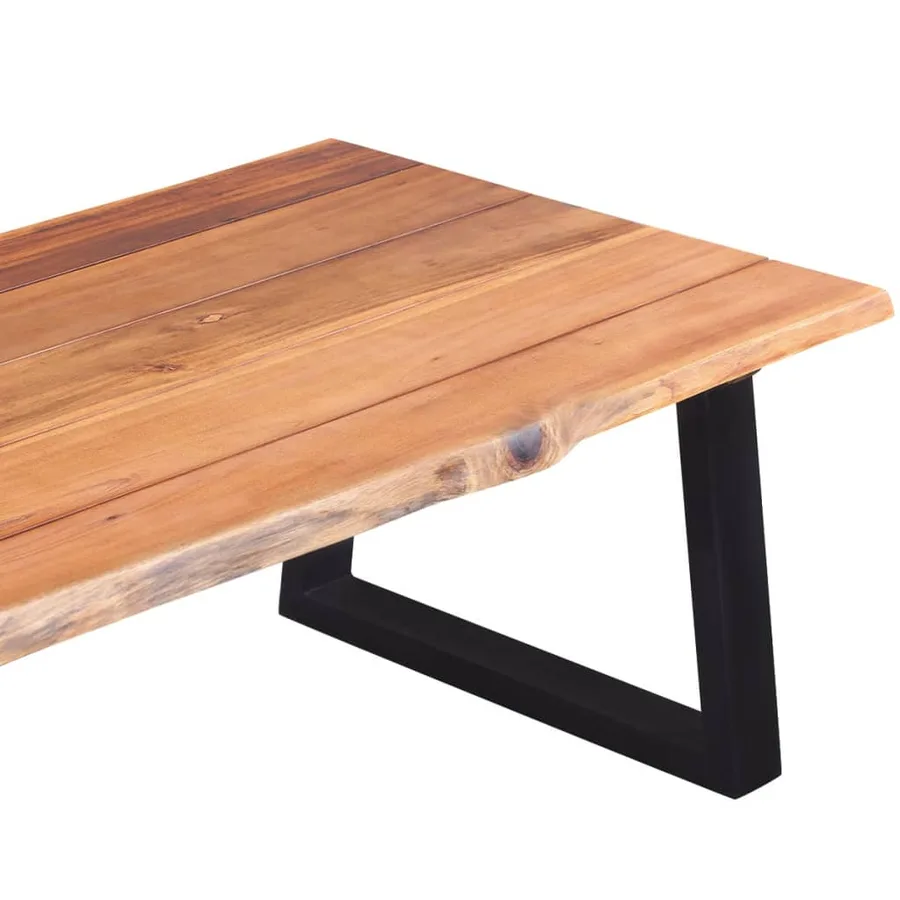 Table basse Bois d'acacia massif 110x60x40 cm - 6