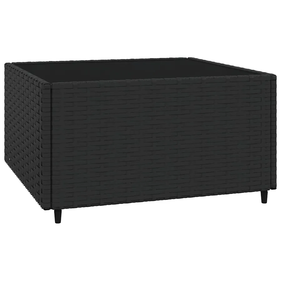 Salon de jardin 3 pcs avec coussins Noir Résine tressée - 6