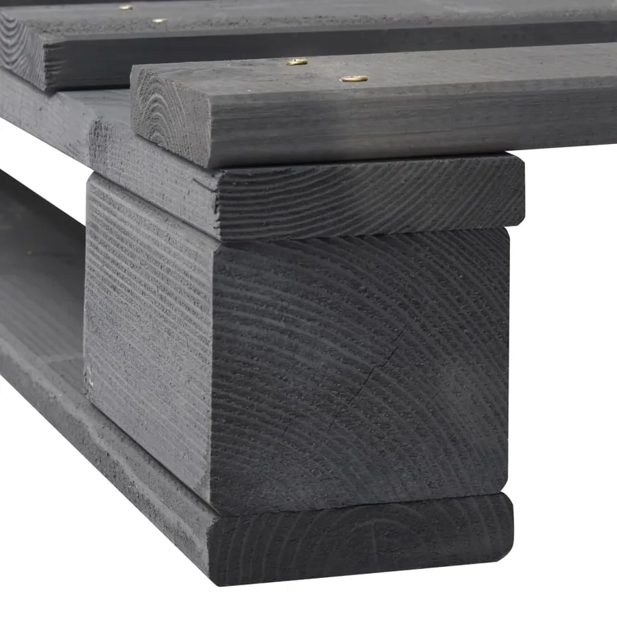 Cadre de lit de palette sans matelas gris 100x200cm bois massif - 6