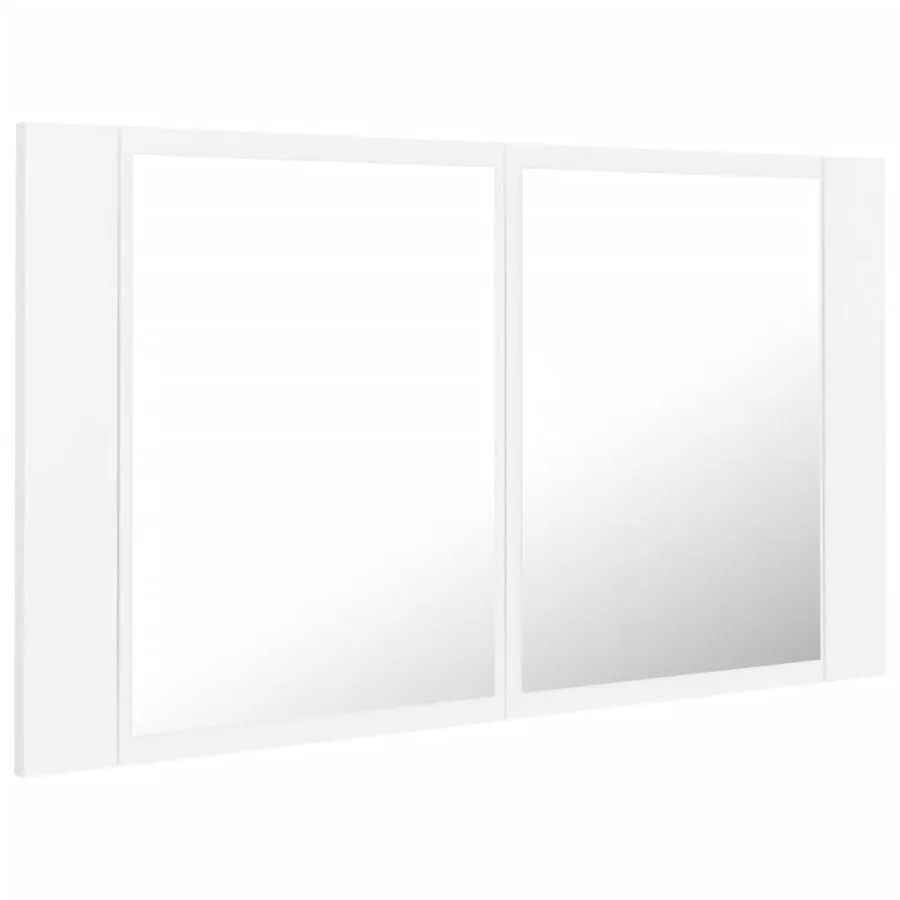 Armoire salle de bain à miroir LED Blanc 80x12x45 cm Acrylique - 8