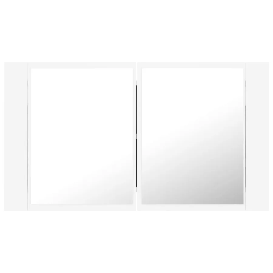 Armoire salle de bain à miroir LED Blanc 80x12x45 cm Acrylique - 9