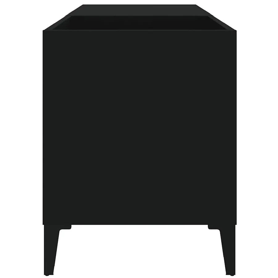 Armoire à disques noir 84,5x38x48 cm bois d'ingénierie - 6