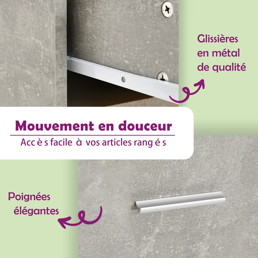 Coiffeuse avec LED Gris béton 86,5x35x136 cm - 13