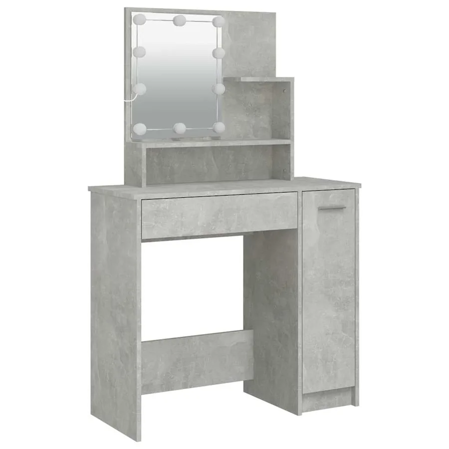 Coiffeuse avec LED Gris béton 86,5x35x136 cm - 3