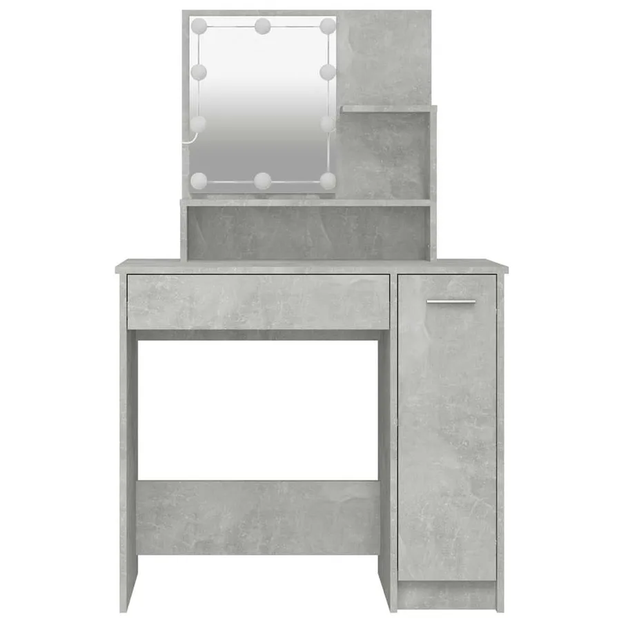 Coiffeuse avec LED Gris béton 86,5x35x136 cm - 5