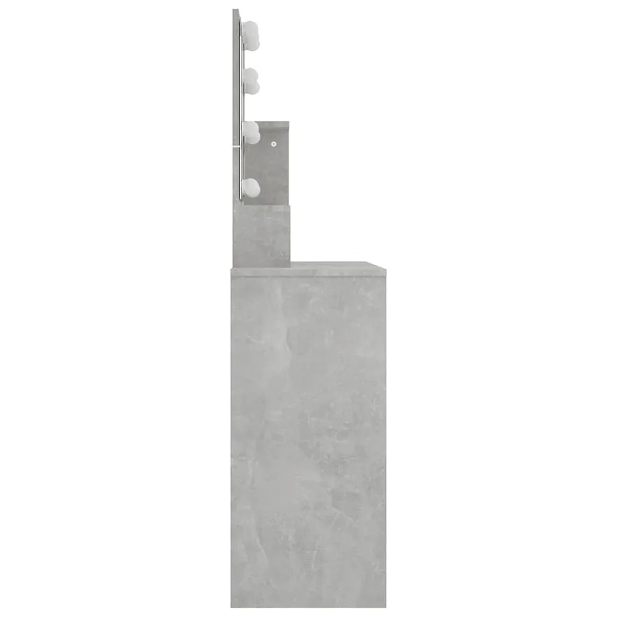 Coiffeuse avec LED Gris béton 86,5x35x136 cm - 6