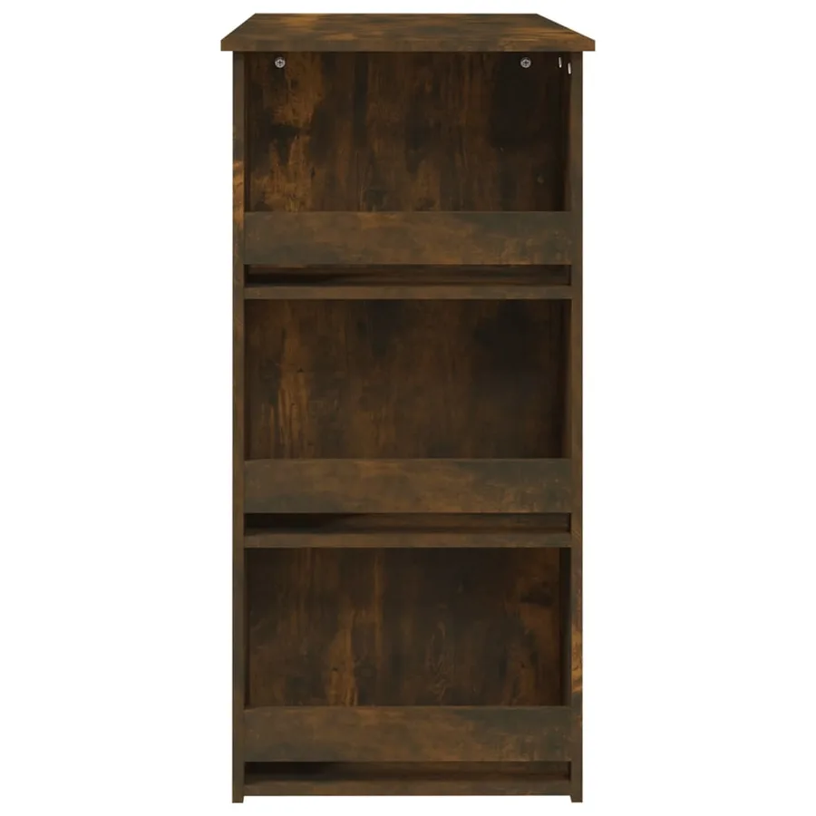 Table de bar et étagère de rangement Chêne fumé 102x50x103,5 cm - 6