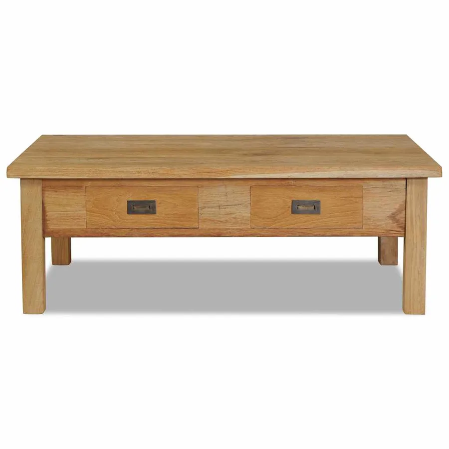 Table basse teck massif 100x60x35 cm - 2