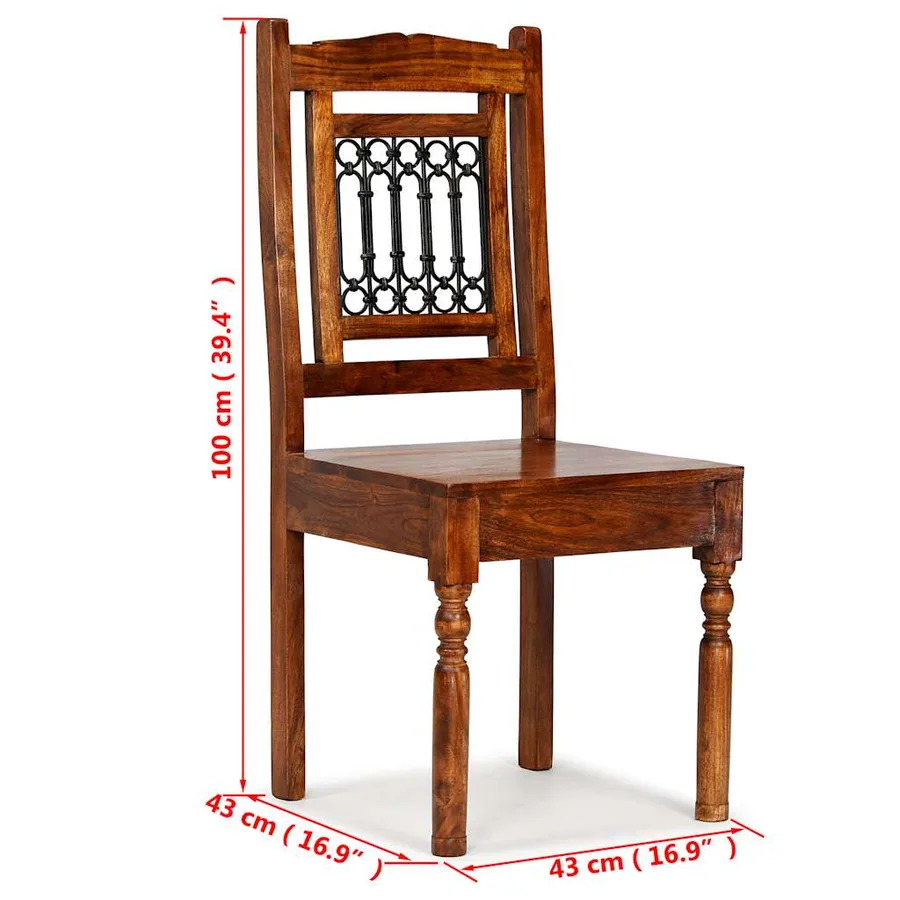 Chaises à manger lot de 2 Bois finition couleur miel classique - 10