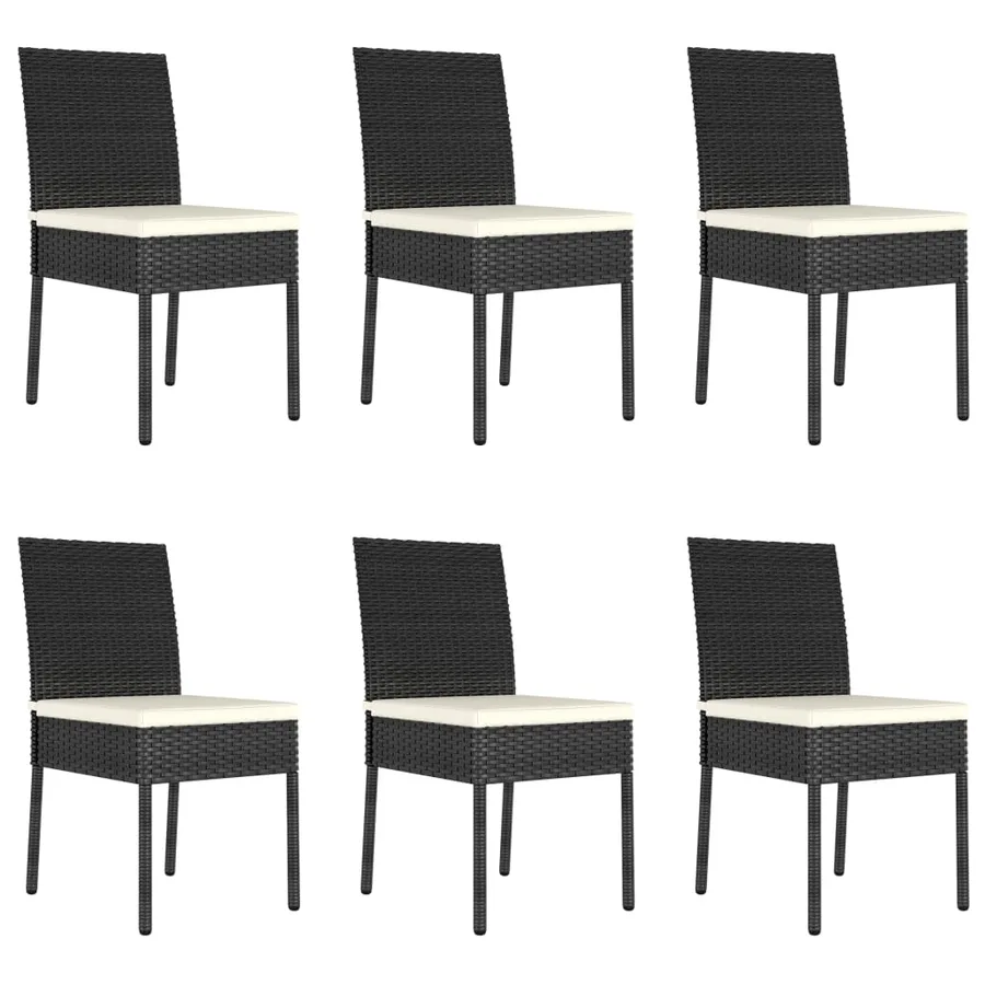 Ensemble à manger de jardin 7 pcs Résine tressée Noir - 7
