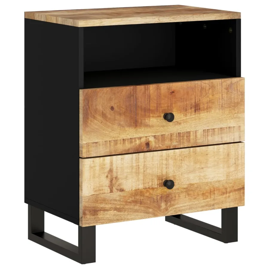Table de chevet 50x33x62 cm Bois de manguier et d'ingénierie - 2