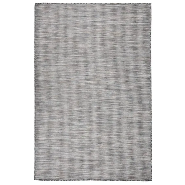 Tapis à tissage plat d'extérieur 120x170 cm Marron et bleu