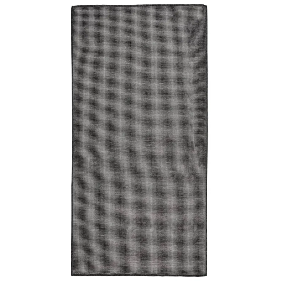 Tapis à tissage plat d'extérieur 100x200 cm Gris