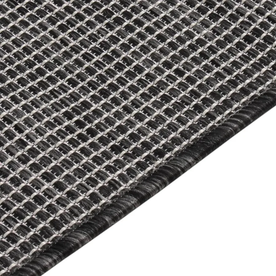 Tapis à tissage plat d'extérieur 100x200 cm Gris - 4