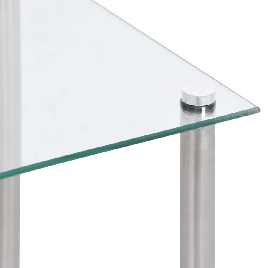 Tables gigognes 3 pcs Transparent Verre trempé - 9