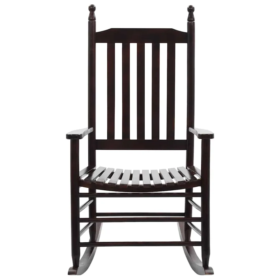 Chaise à bascule avec siège incurvé Marron Bois de peuplier - 2
