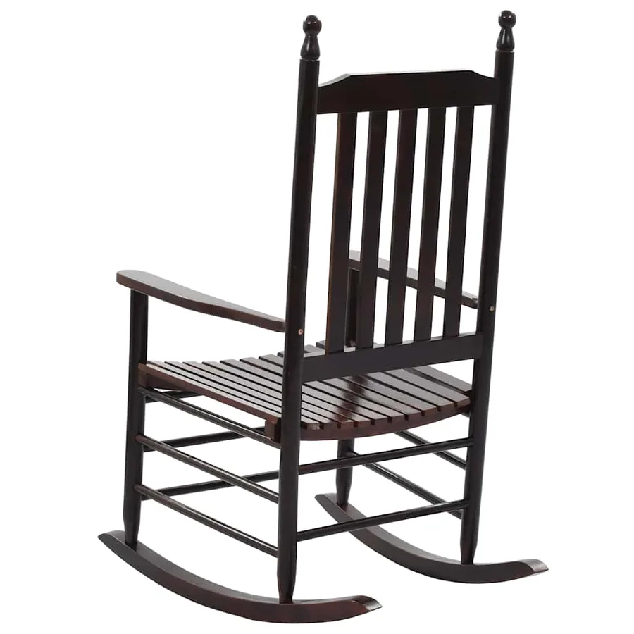 Chaise à bascule avec siège incurvé Marron Bois de peuplier - 4