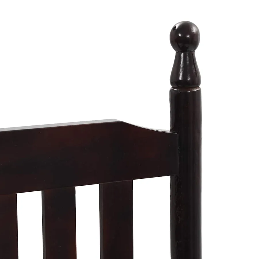 Chaise à bascule avec siège incurvé Marron Bois de peuplier - 5