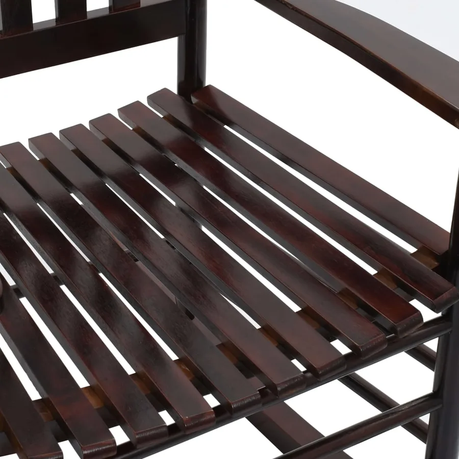 Chaise à bascule avec siège incurvé Marron Bois de peuplier - 6