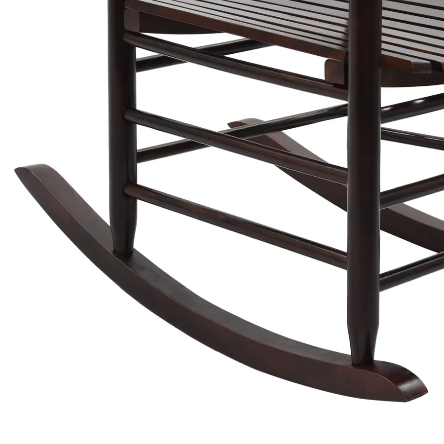 Chaise à bascule avec siège incurvé Marron Bois de peuplier - 7