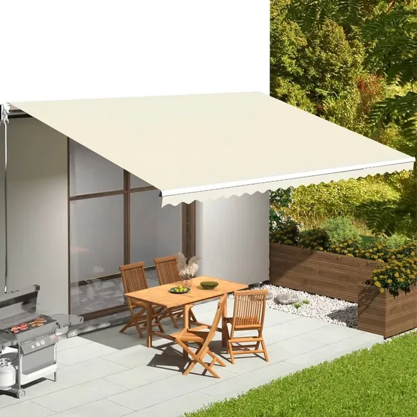 Tissu de remplacement pour auvent couleur crème 6x3,5 m polyester