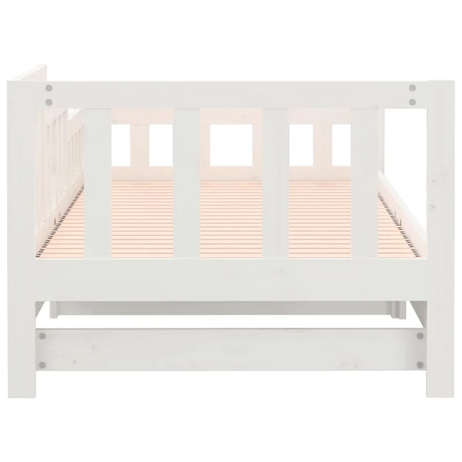 Lit coulissant sans matelas blanc 2x(90x190) cm - 10