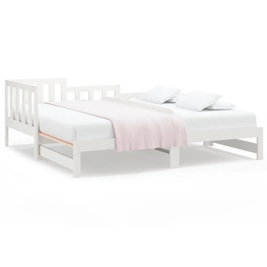 Lit coulissant sans matelas blanc 2x(90x190) cm - 2