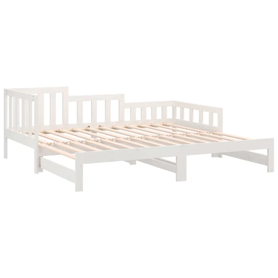 Lit coulissant sans matelas blanc 2x(90x190) cm - 7