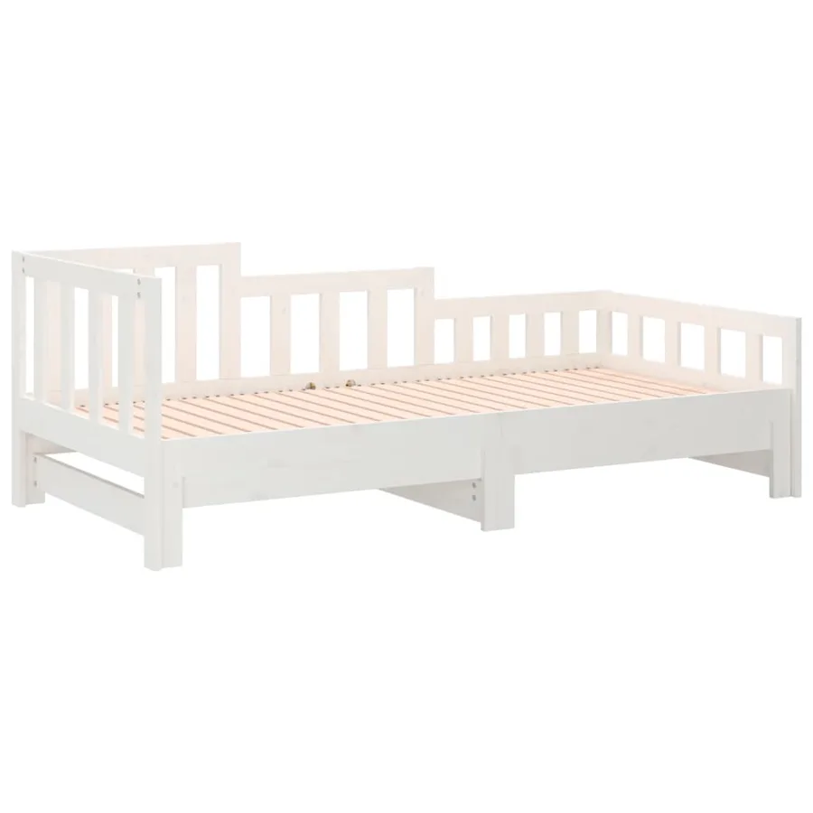 Lit coulissant sans matelas blanc 2x(90x190) cm - 8