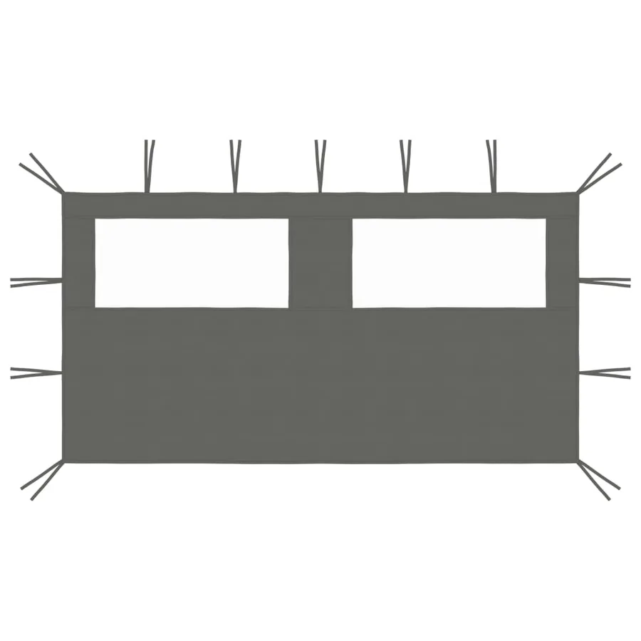 Paroi latérale de belvédère avec fenêtres 4x2 m Anthracite