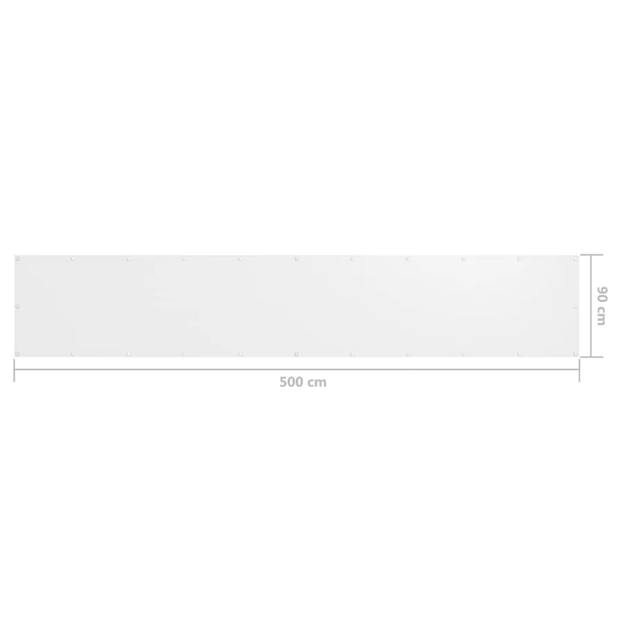 Écran de balcon Blanc 90x500 cm Tissu Oxford - 5