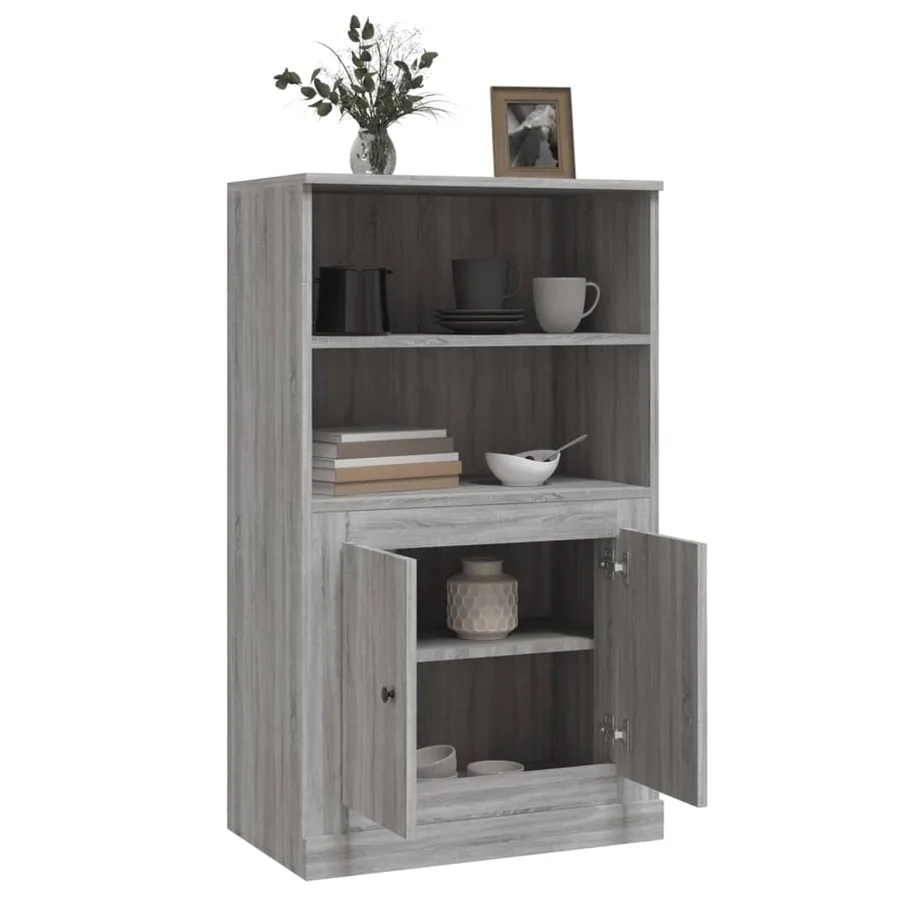 Buffet haut sonoma gris 60x35,5x103,5 cm bois d'ingénierie - 5