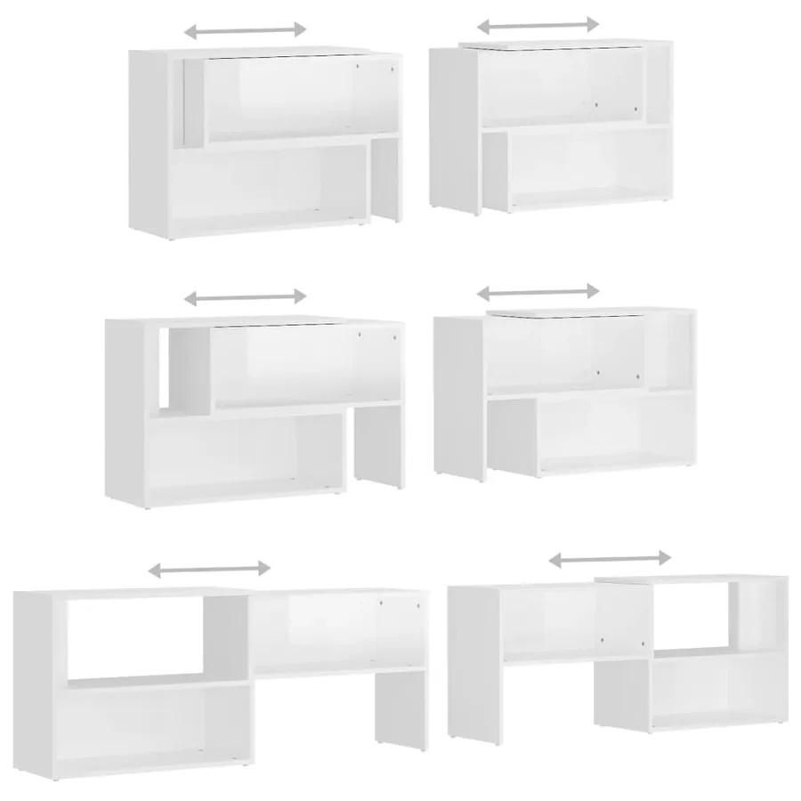 Meuble TV Blanc brillant 149x30x52 cm Bois d'ingénierie - 6