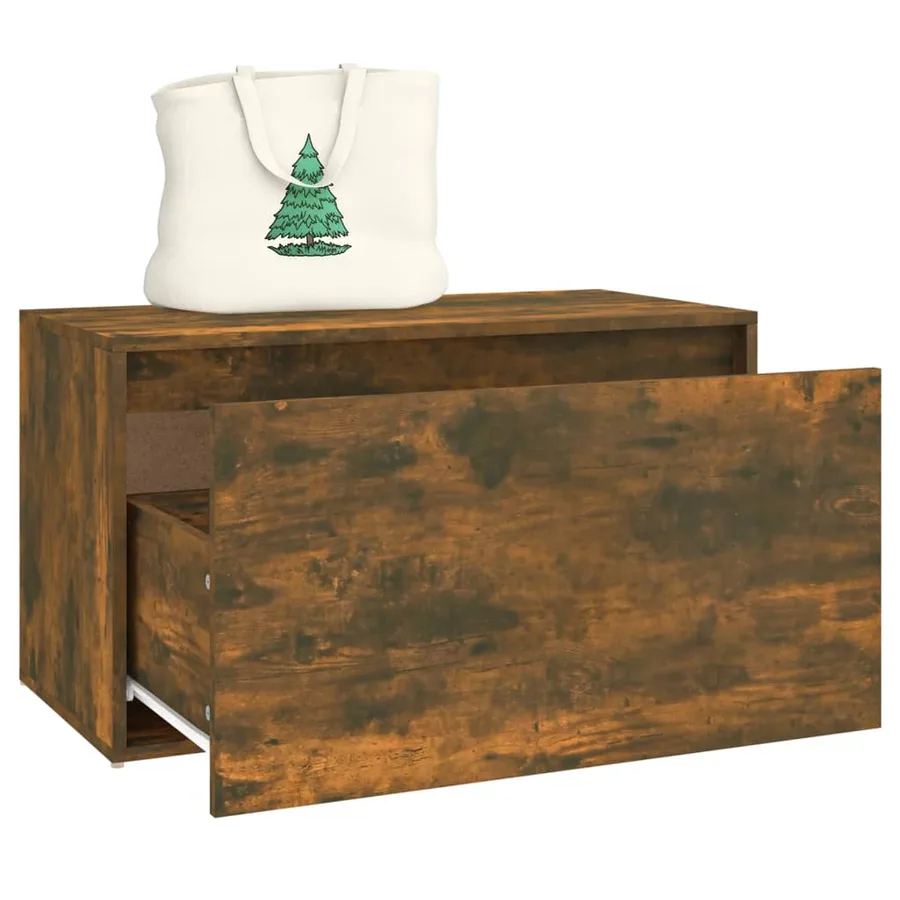 Banc d'entrée 80x40x45 cm Chêne fumé Bois d'ingénierie - 4