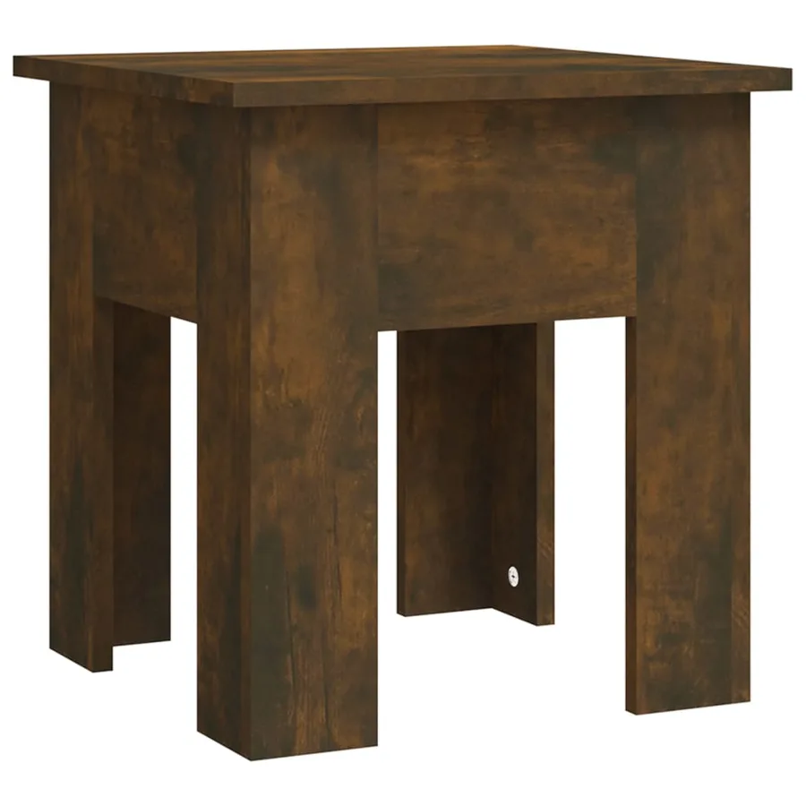 Table basse chêne fumé 40x40x42 cm bois d'ingénierie - 2