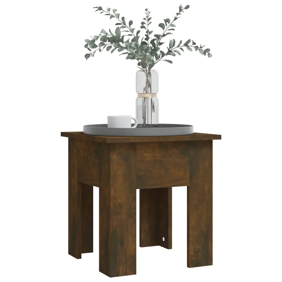 Table basse chêne fumé 40x40x42 cm bois d'ingénierie - 4