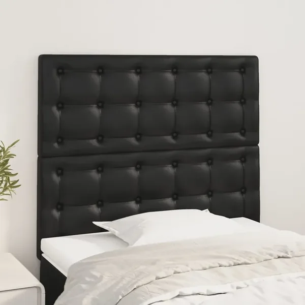 Tête de lit Noir 80x5x118/128 cm Similicuir