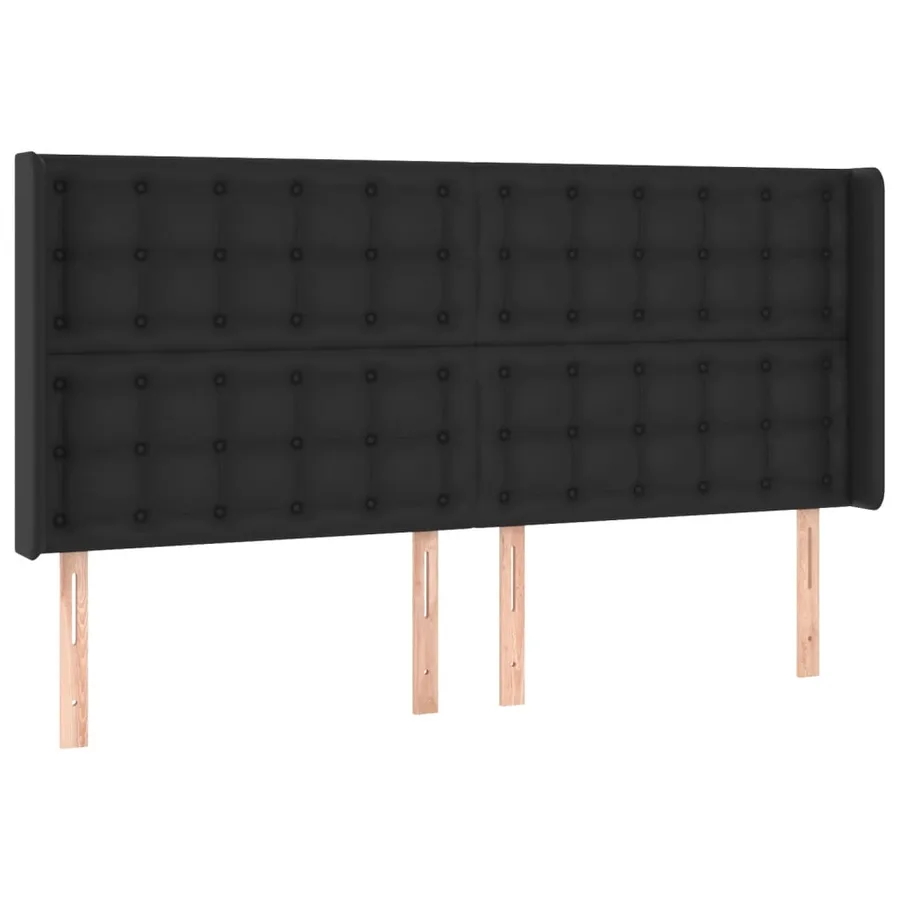 Tête de lit à LED Noir 163x16x118/128 cm Similicuir - 3