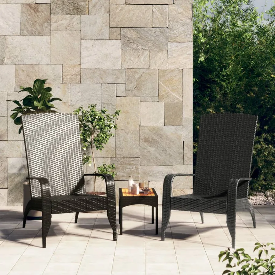 Chaise de jardin Adirondack en polyrotin noir