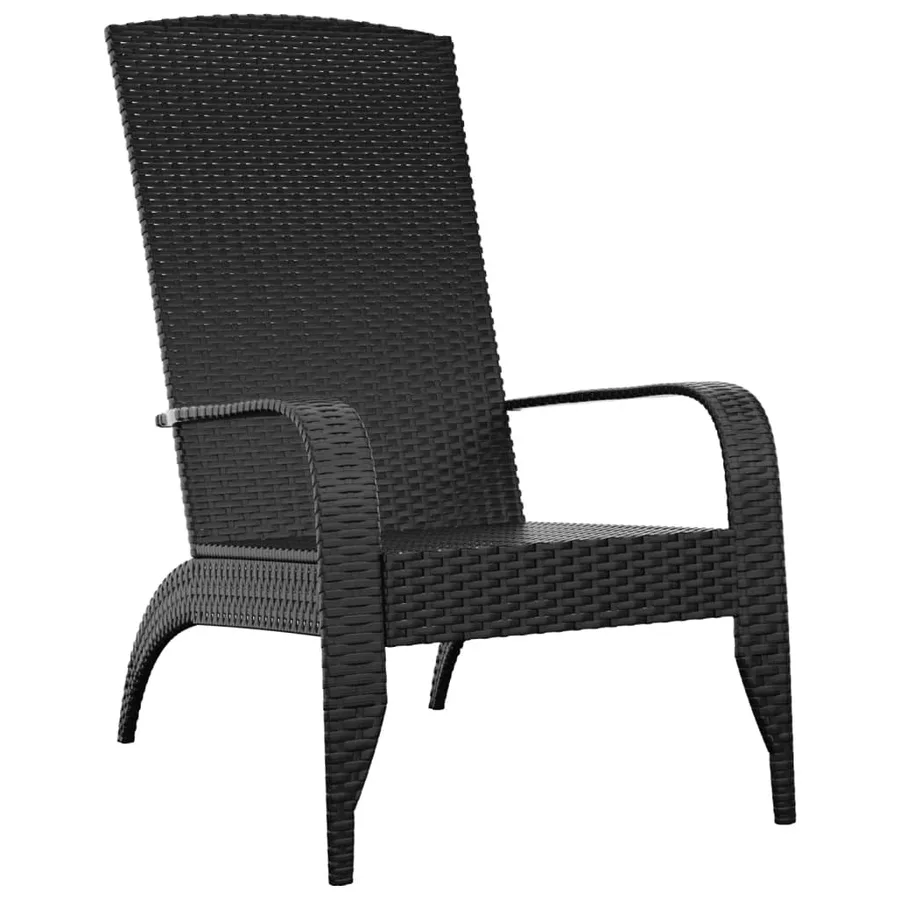 Chaise de jardin Adirondack en polyrotin noir - 2
