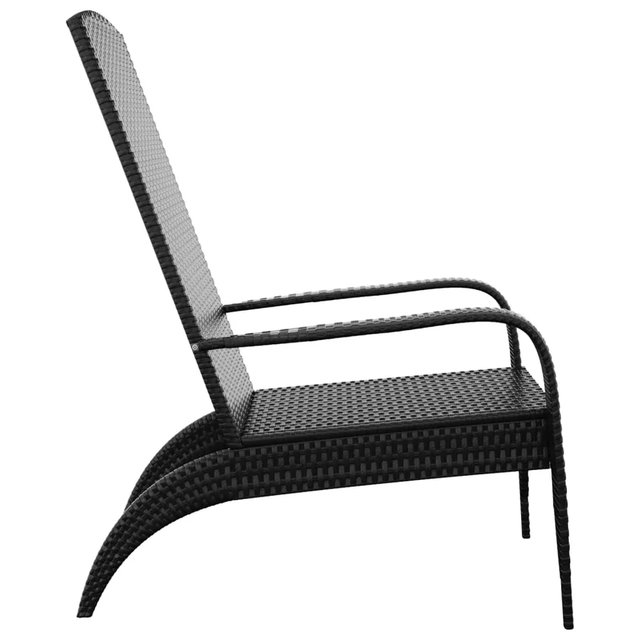 Chaise de jardin Adirondack en polyrotin noir - 4