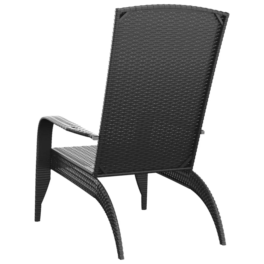 Chaise de jardin Adirondack en polyrotin noir - 5