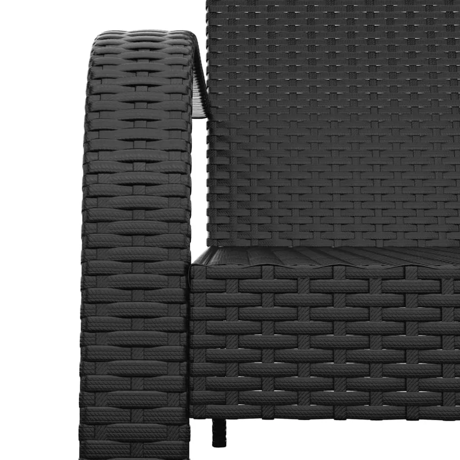Chaise de jardin Adirondack en polyrotin noir - 6