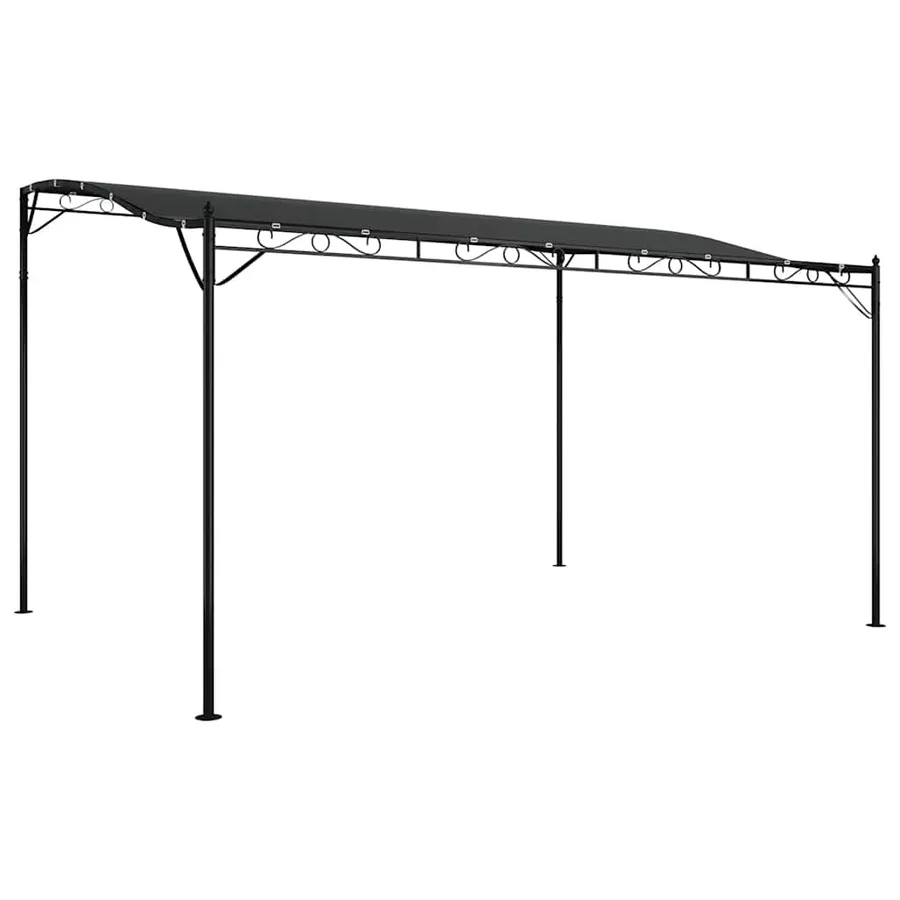 Auvent anthracite 4x3 m 180 g/m² tissu et acier - 2