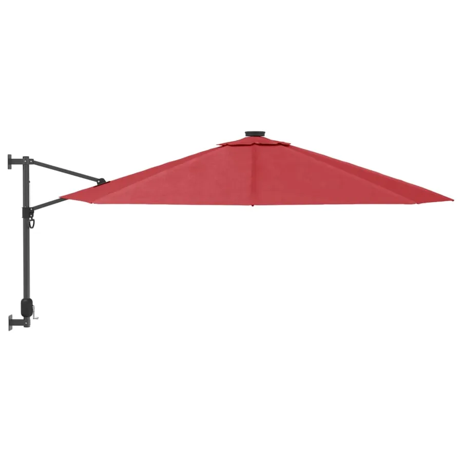 Parasol mural rouge vif 290 cm - 3