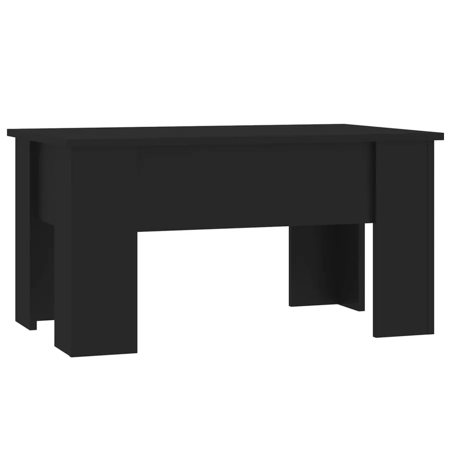 Table basse noir 79x49x41 cm bois d'ingénierie - 2