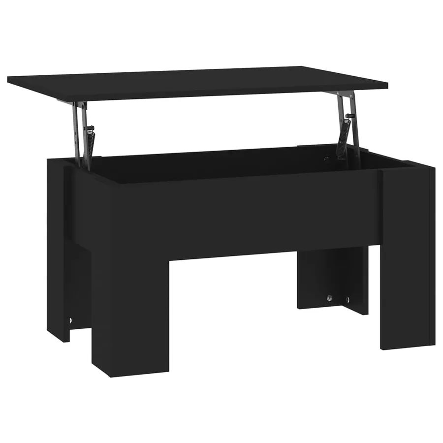Table basse noir 79x49x41 cm bois d'ingénierie - 5
